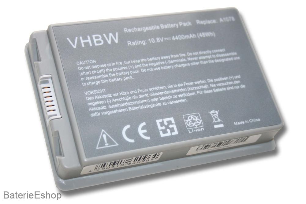 batéria 1289 VHBW Apple Powerbook G4 15' 4400mAh strieborná Li-Ion - neorigináln