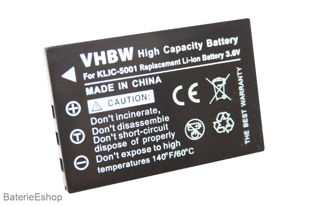 VHBW batéria Kodak  Klic-5001 - neoriginálna