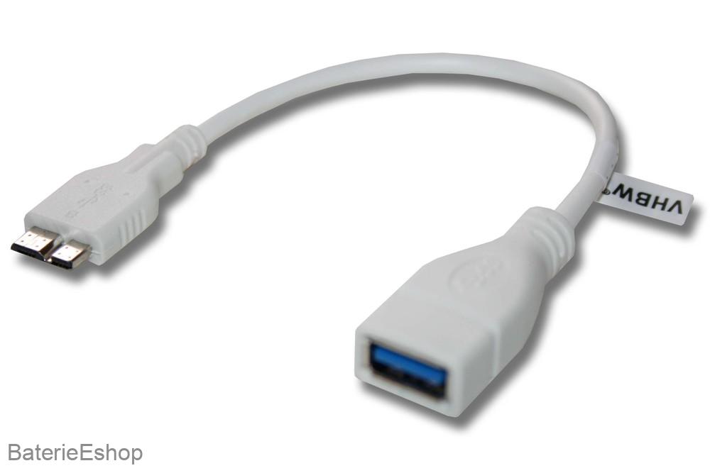 Adaptér kábel microUSB USB 3.0 OTG white