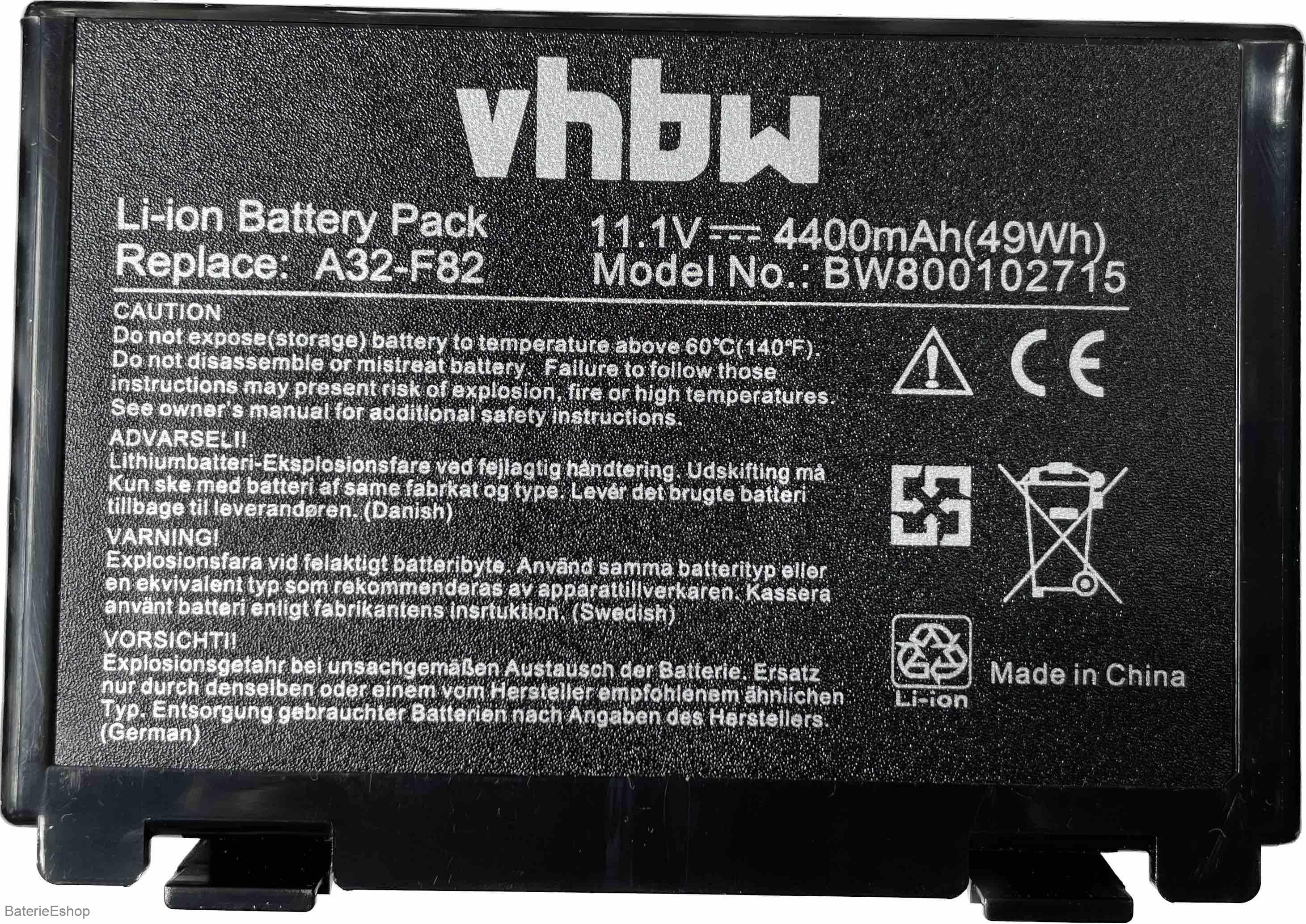 VHBW batéria ASUS A32-F82-2715 4400mAh Li-Ion 11,1V - neoriginálna