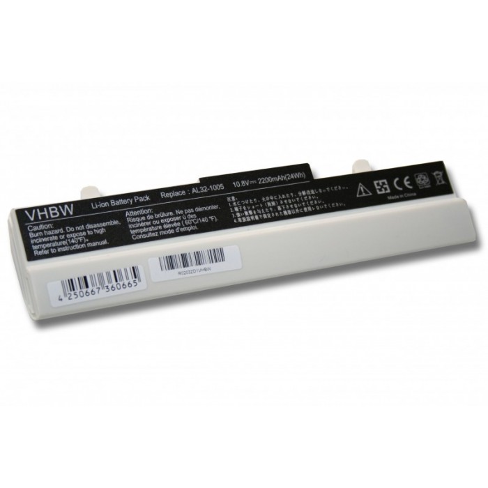 VHBW batéria ASUS EEE-PC 1005, 1005HA biela 2200mAh - neoriginálna