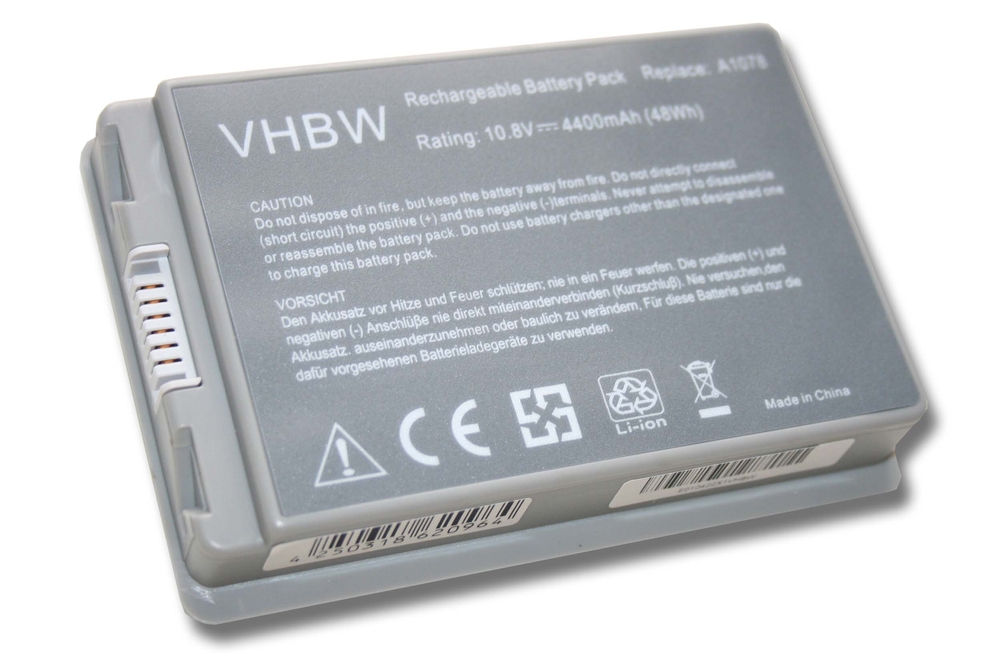 batéria 1289 VHBW Apple Powerbook G4 15' 4400mAh strieborná Li-Ion - neorigináln