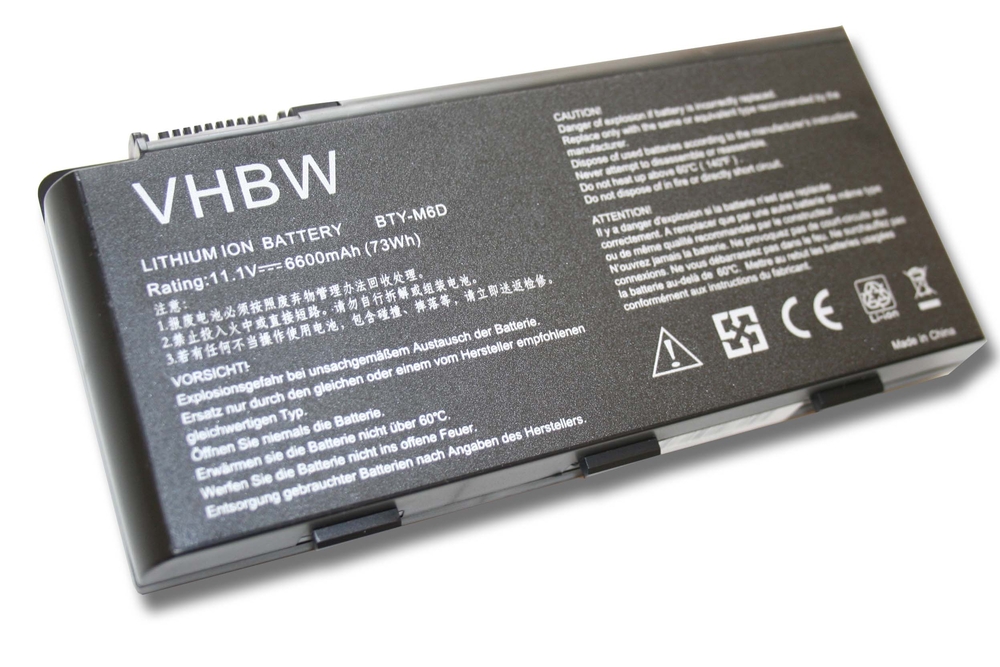 VHBW 3443 batéria MSI BTY-M6D 6600mAh Li-Ion - neoriginálna