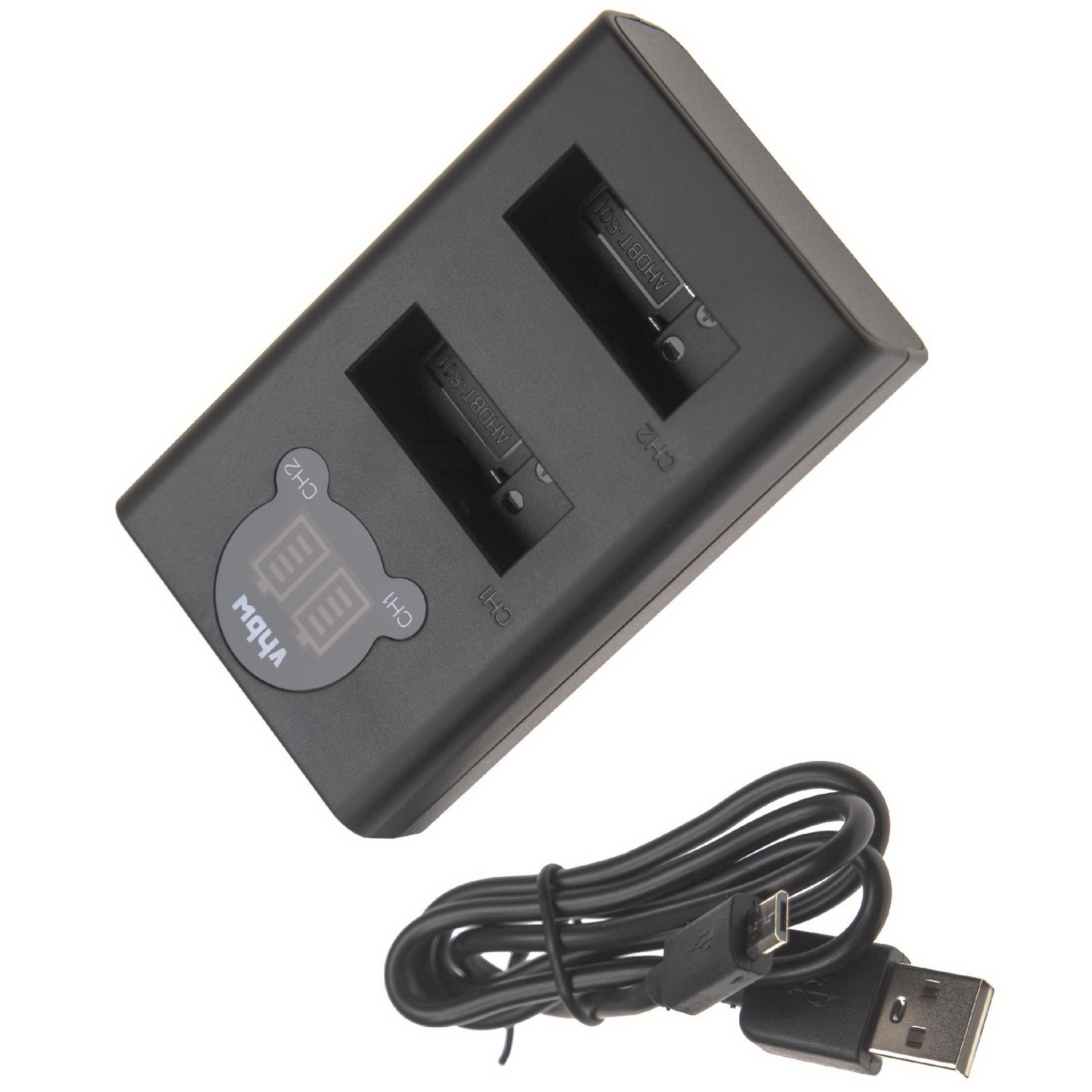 Duálna nabíjačka (Micro USB / Typ C) pre GoPro 9 batérie ako SPBL1B a ďalšie s displejom